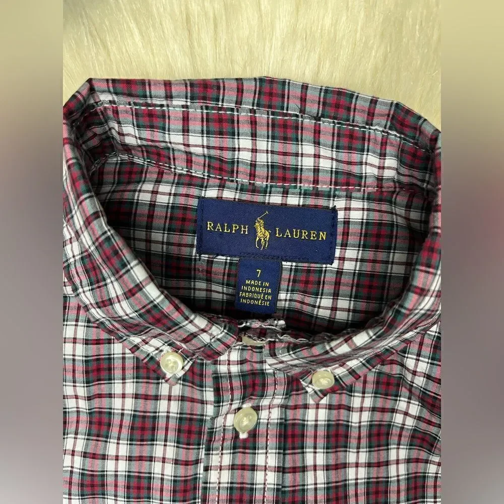 Ralph Lauren plaid longsleeved button down sz 7